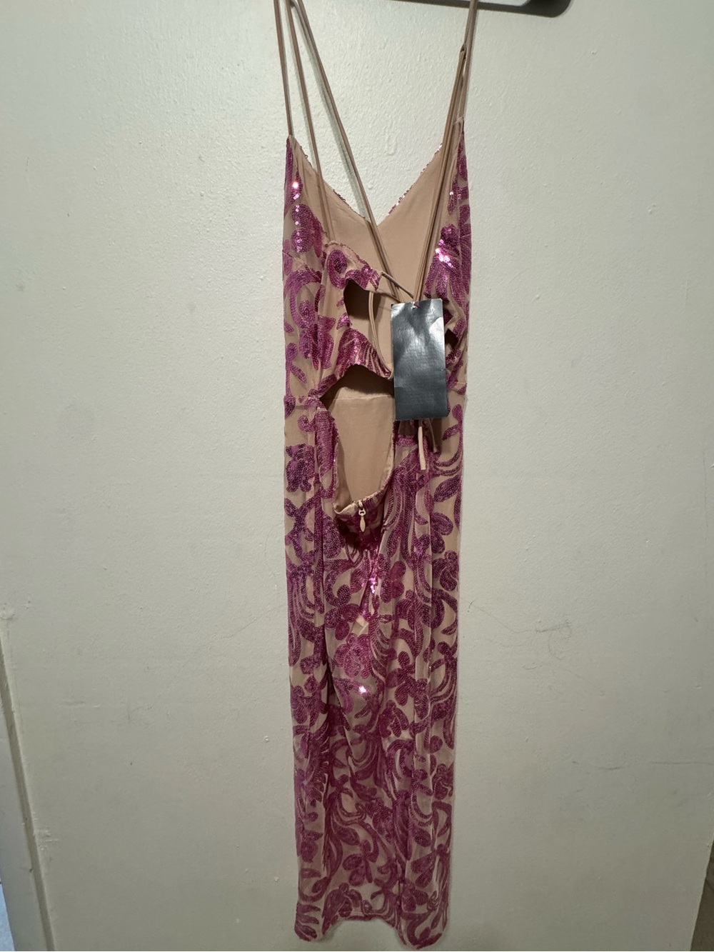 bebe Pink Sequin Floral-Pattern Midi Dress - Picture 5 of 8